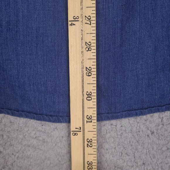 TGI Friday's Shirt Mens XL‎ 16 - 32/33 Blue Chambray Button Down Long Sleeve - Picture 12 of 14